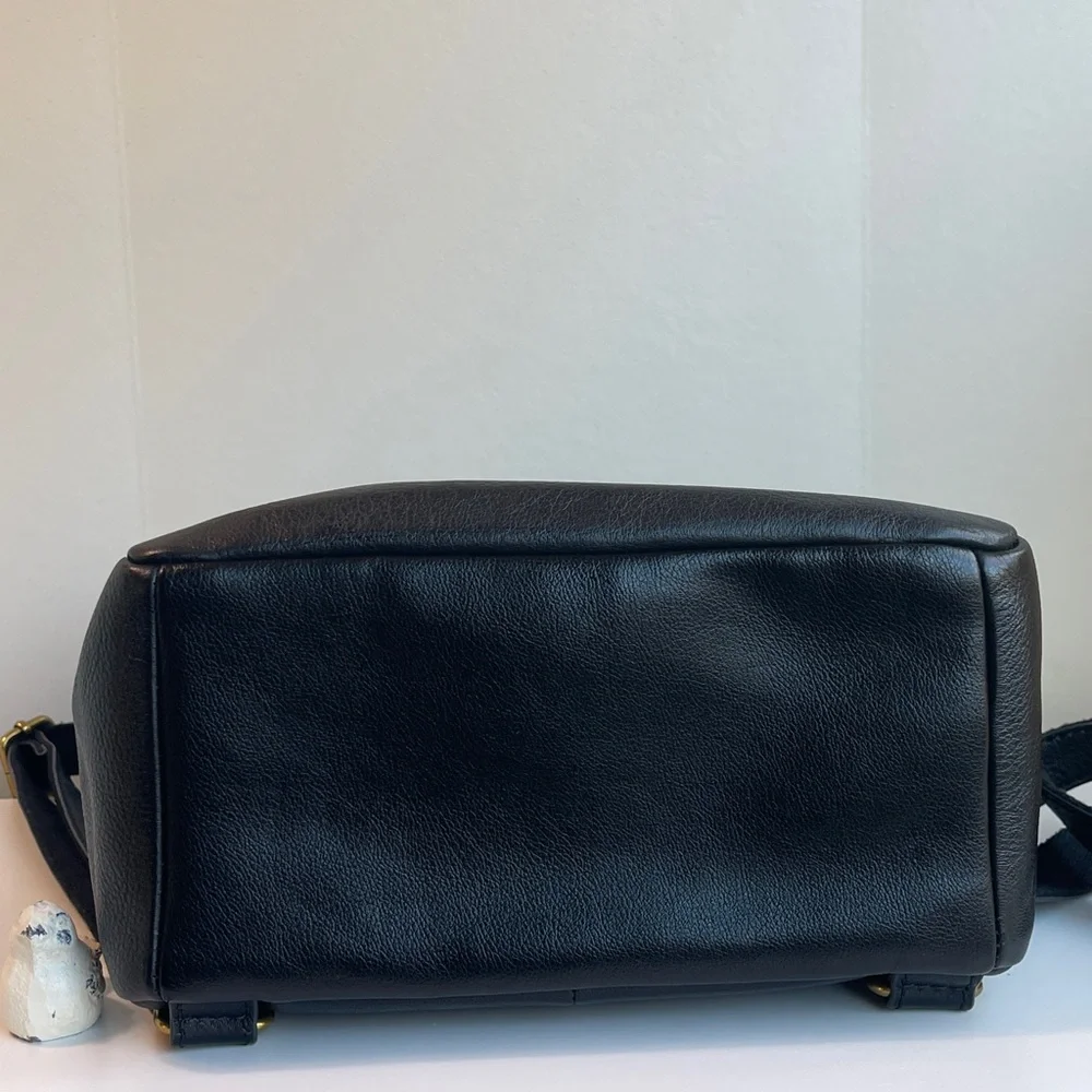 Fossil Black Genuine Leather Backpack